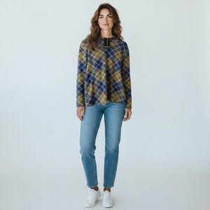 Erika Multicolor Plaid Women's Top